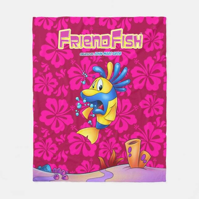 Niedliche Cartoonfisch-Fleecedecke Fleecedecke (Vorderseite)