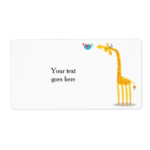 Niedliche Cartoongiraffe und -vogel
