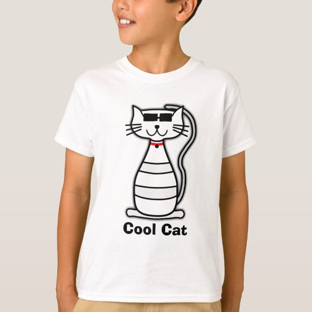 Niedliche Cartoonkatze der coolen Katze mit T-Shirt (Vorderseite)