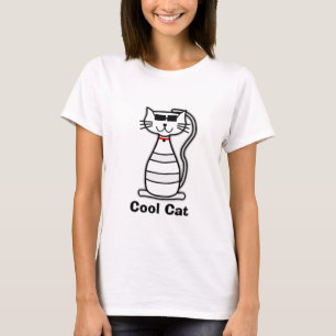 Niedliche Cartoonkatze der coolen Katze mit T-Shirt