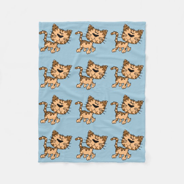 niedliche Cartoonkatze Fleecedecke (Vorderseite)