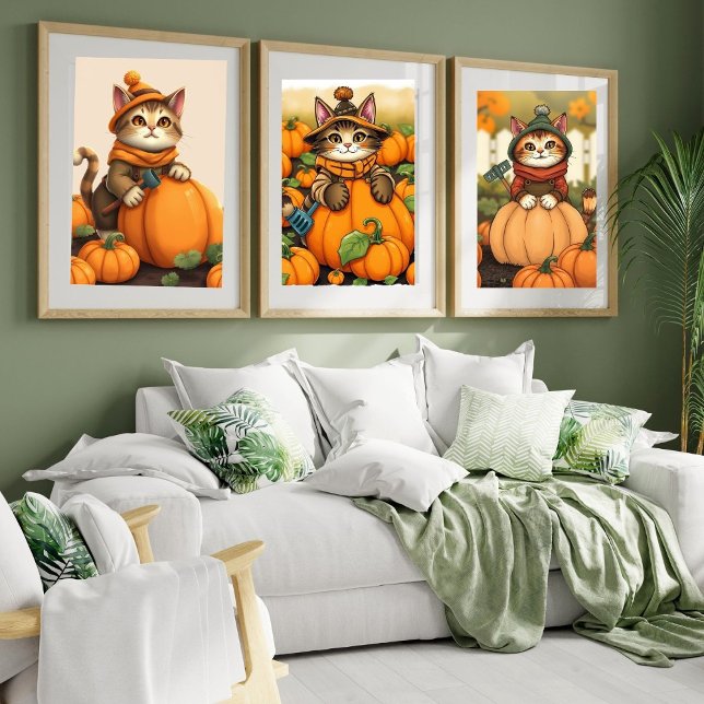 Niedliche Cat Autumn Pumpkin Collection Puzzle (Von Creator hochgeladen)