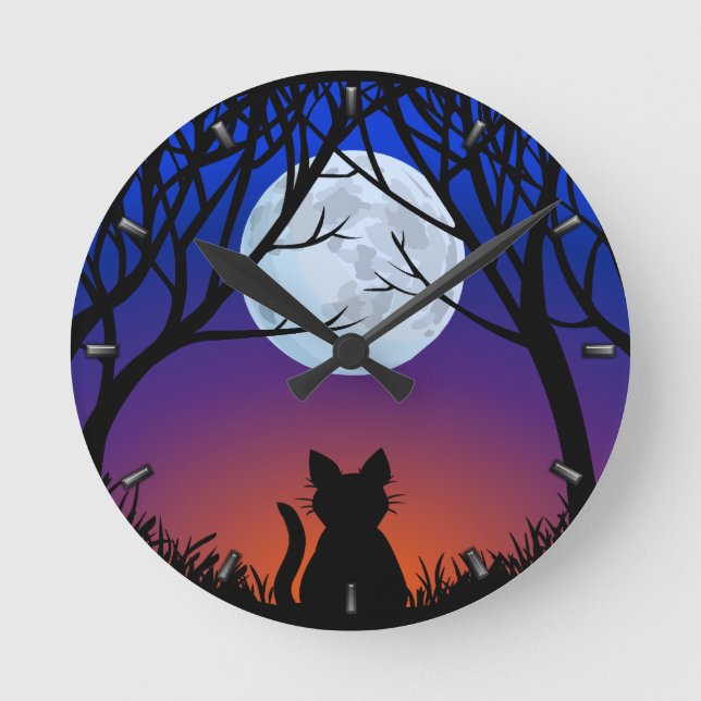 Niedliche Cat Clock Cat Lover Wall Uhren und Dekor (Vorderseite)