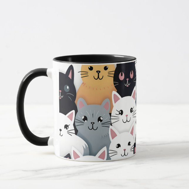 Niedliche Cat Collage Tasse (Links)
