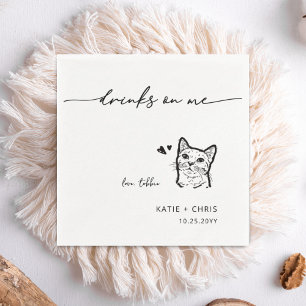 Niedliche Cat Drinks auf mir Minimalistische Cat W Serviette