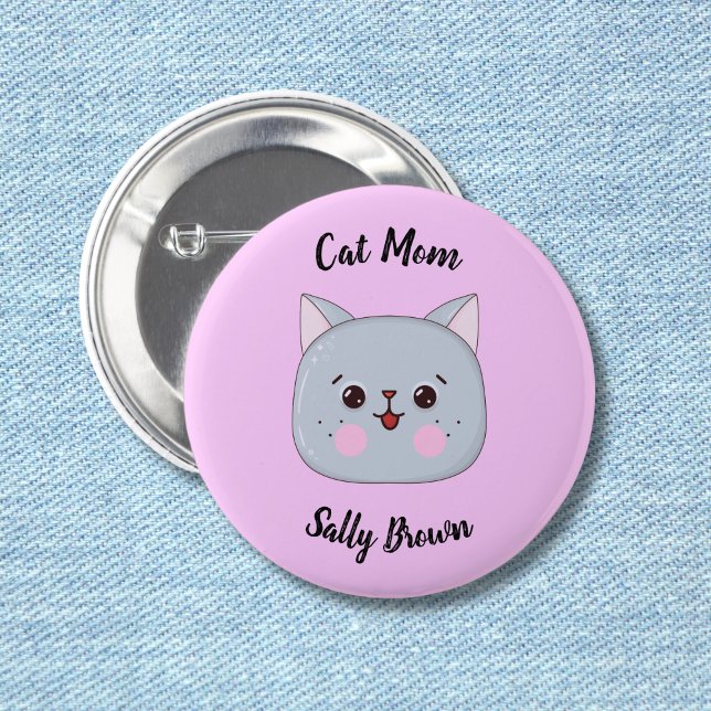 Niedliche Cat Face Cat Mama Button (Von Creator hochgeladen)
