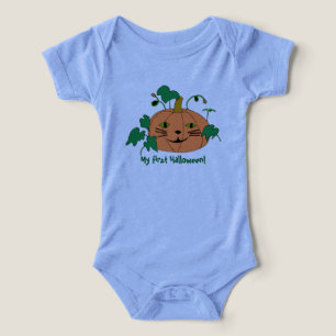 Niedliche Cat Face Pumpkin-Shirts für Baby