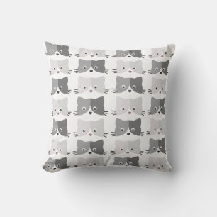 Niedliche Cat Faces Gray Cat Pattern Kissen