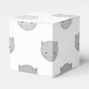 Niedliche Cat Faces Muster Grau Geschenkschachtel