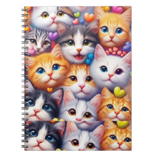 Niedliche Cat Faces Siral-Notebook Notizblock