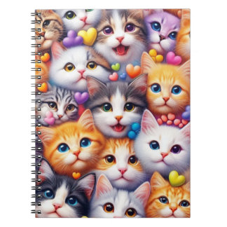 Niedliche Cat Faces Siral-Notebook Notizblock
