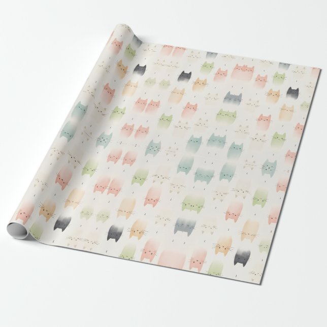 NIEDLICHE CAT GESCHENKPAPIER (Ungerollt)