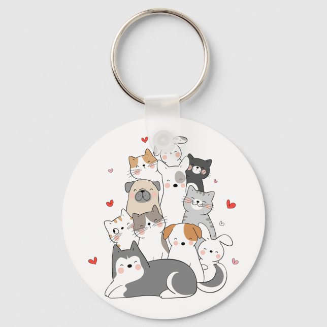 NIEDLICHE CAT-GRUPPE | KATZE LOVERS DESIGN KAUFEN  SCHLÜSSELANHÄNGER (Vorderseite)