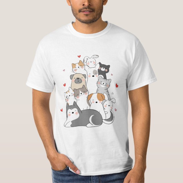 NIEDLICHE CAT-GRUPPE | KATZE LOVERS DESIGN KAUFEN  T-Shirt (Vorderseite)