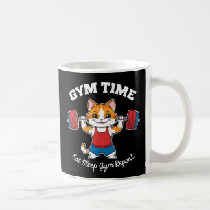 Niedliche Cat Gym Time Kaffeetasse