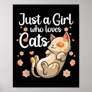 Niedliche Cat Lover Art für Mädchen Frauen Kinder  Poster