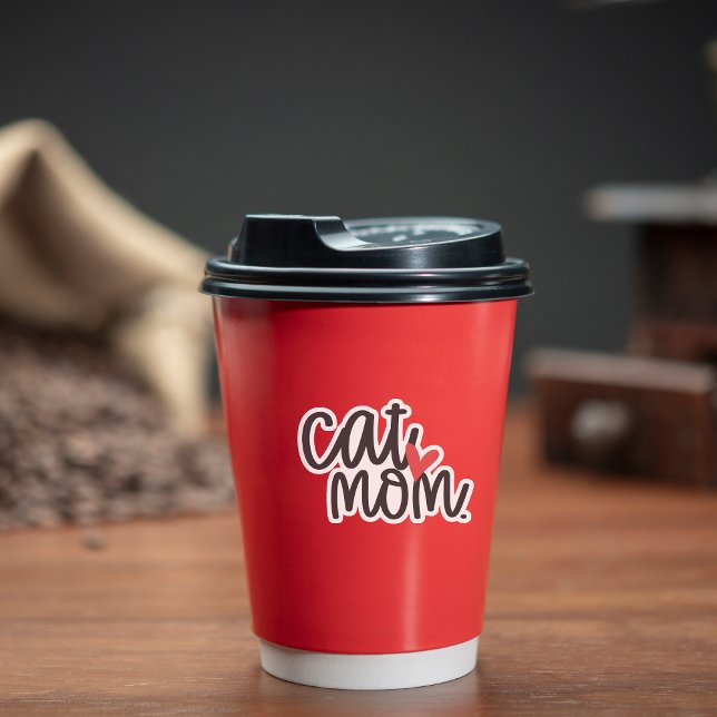 Niedliche Cat-Mama Konnektivität für benutzerdefin Aufkleber (This cute sticker is purr-fect for proud cat moms!)