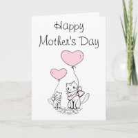 Niedliche Cat Mama und Baby Mother Day Card