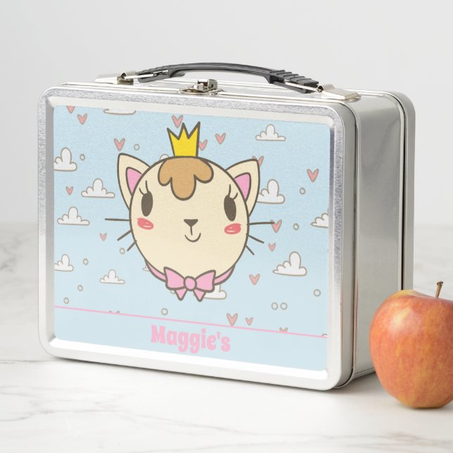 Niedliche Cat Mit Monogramm Lunch Box (Beispiel)