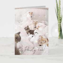 Niedliche Cat Pawty Time Geburtstagskarte Karte
