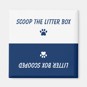 Niedliche Cat Pet Paw Prints Navy Blue Reversible Magnet