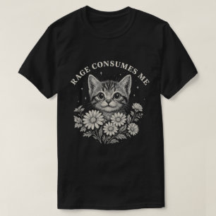 Niedliche Cat Rage Ästhetik - Funny Kitten mit Blu T-Shirt