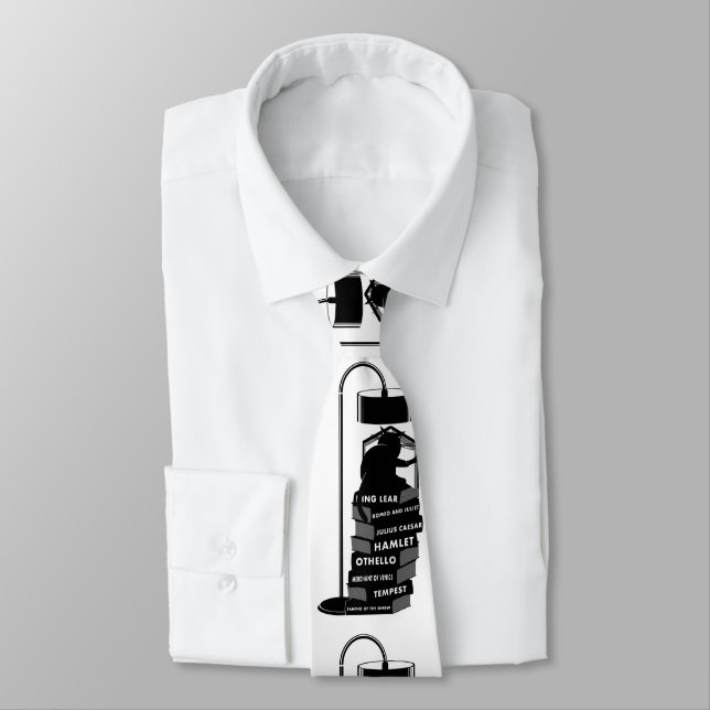 Niedliche Cat Reading Shakespeare Plays Krawatte (Gebunden)