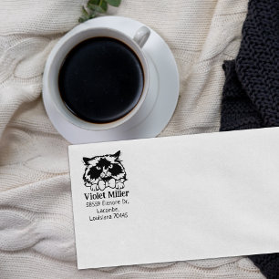 Niedliche Cat-Rücksendeadresse Gummistempel