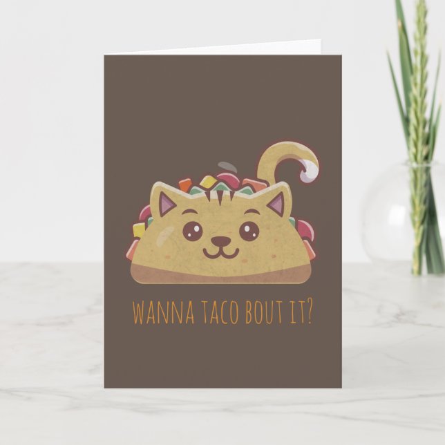 Niedliche Cat-Taco-Merkkarte (Vorderseite)