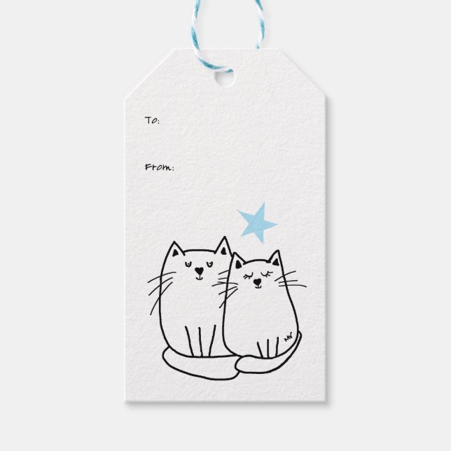 Niedliche Cat Tags Geschenkanhänger (Vorderseite)
