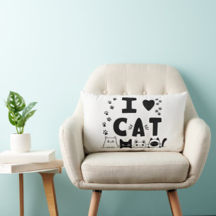 Niedliche Cat- und Paw-Print-Wohngestaltung Lendenkissen