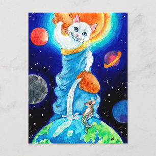 Niedliche Cat Water Goddess Amphitrite Postkarte