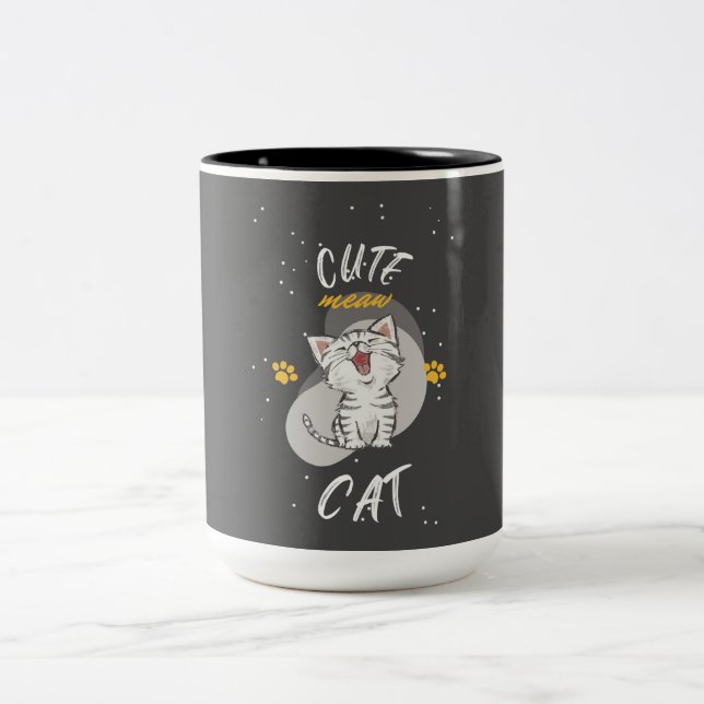 NIEDLICHE CAT ZWEIFARBIGE TASSE (Mittel)