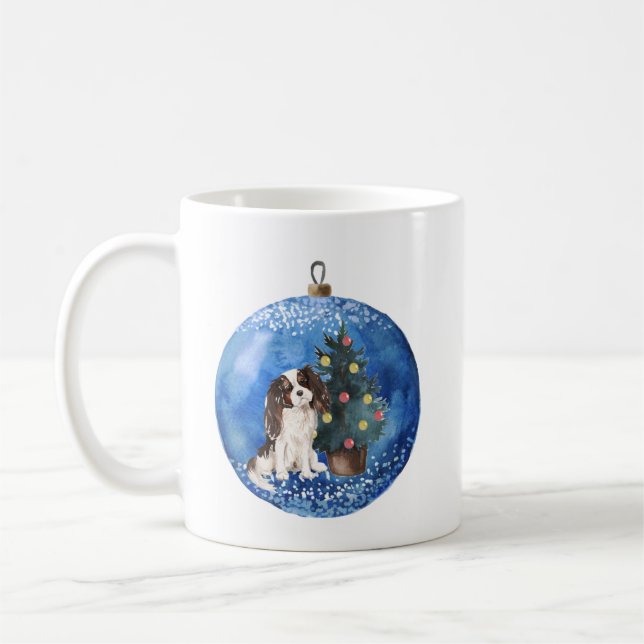 Niedliche Cavalier König Charles Spaniel Weihnacht Kaffeetasse (Links)