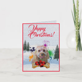Niedliche Cavapoo Dog Yappy Xmas Card anpassbar Karte