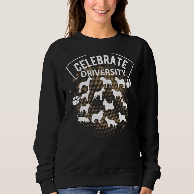 Niedliche Celebrate Hunde verschiedene Hunderassen Sweatshirt (Vorderseite)