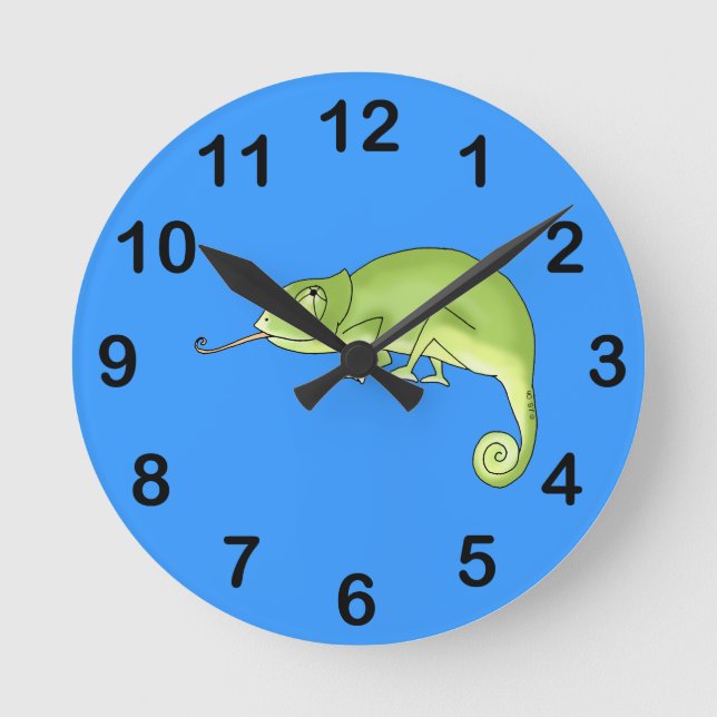 niedliche Chamäleon Runde Wanduhr (Vorderseite)