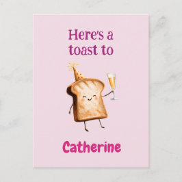 Niedliche Champagner-Toast-Figur für Frauen, Sprud Postkarte