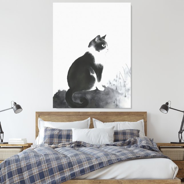 Niedliche Chat Wohngestaltung Leinwand Kunst, Dich (Insitu (Schlafzimmer))