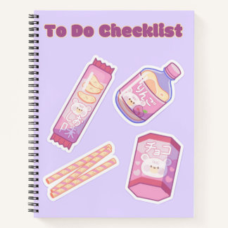 Niedliche Checkliste für Kawaii 🌸 💜 ✨ Notizbuch