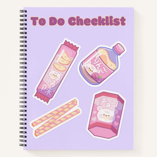 Niedliche Checkliste für Kawaii 🌸 💜 ✨ Notizbuch (Vorderseite)