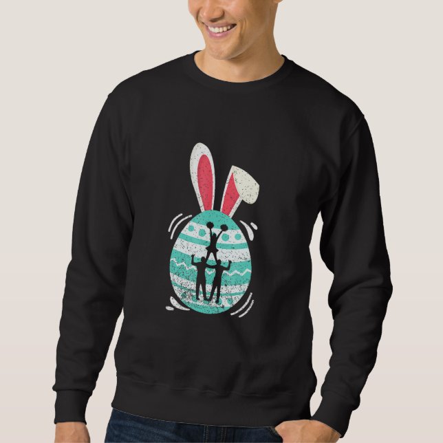 Niedliche Cheerleader Ostereier Bunny Costume East Sweatshirt (Vorderseite)