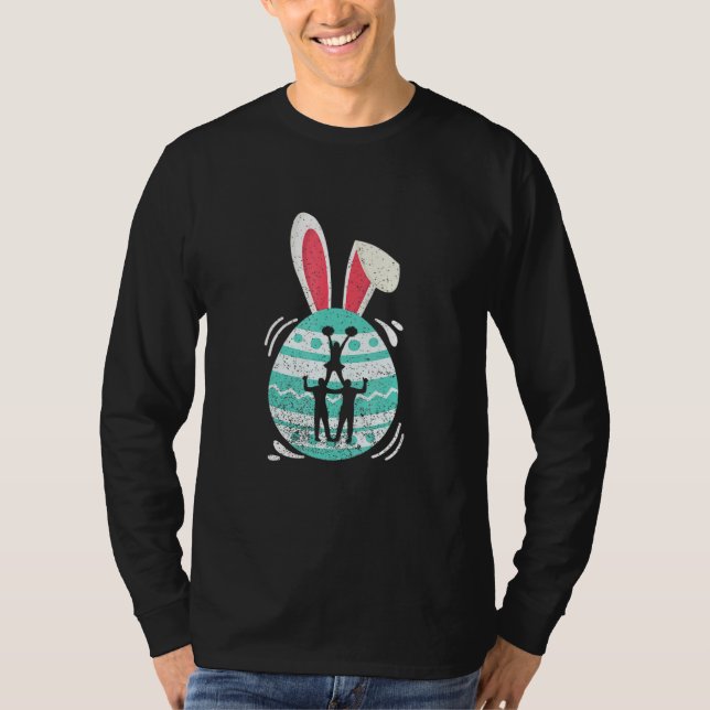 Niedliche Cheerleader Ostereier Bunny Costume East T-Shirt (Vorderseite)
