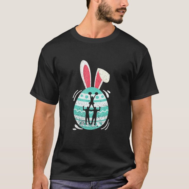 Niedliche Cheerleader Ostereier Bunny Costume East T-Shirt (Vorderseite)