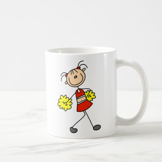 Niedliche Cheerleading Strichmännchen-Tasse Kaffeetasse (Rechts)