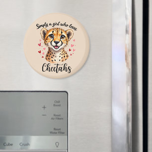 Niedliche Cheetah Lover Wildlife Kunst mit Akzente Magnet