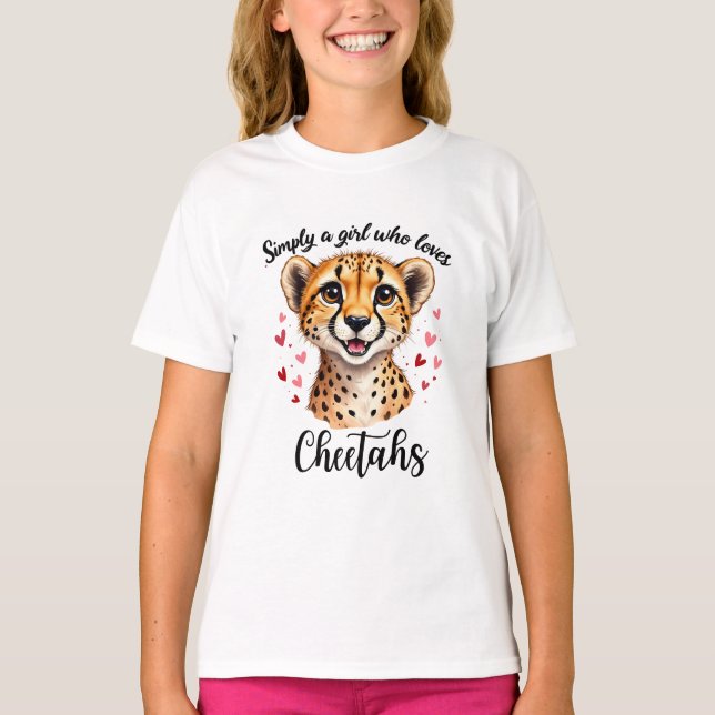 Niedliche Cheetah Lover Wildlife Kunst mit Akzente T-Shirt (Vorderseite)