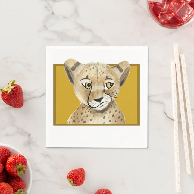 Niedliche Cheetah Napkins - Safari Tier Party Serviette (Beispiel)
