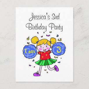 Niedliche Chefin 3. Geburtstagsmädchen Party Einladung