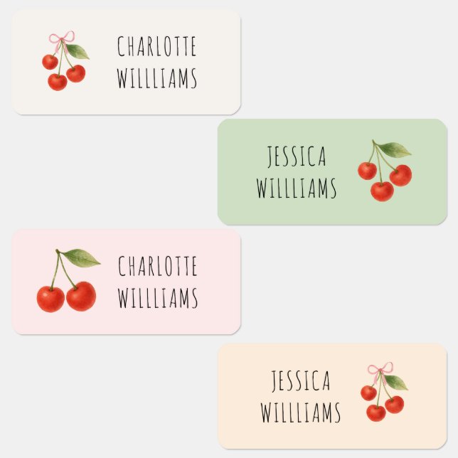 Niedliche Cherry Coquette Zurück zur Schule Kleidu Etiketten (Gruppe)